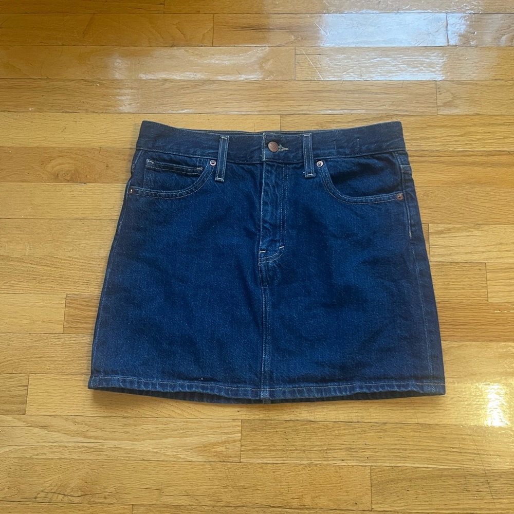 Madewell Rigid Denim Straight Mini Skirt 27 - Picture 3 of 11